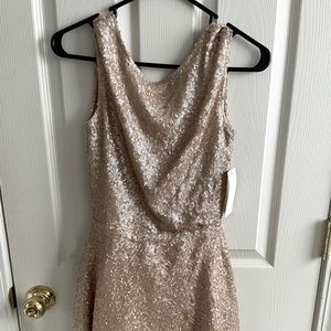 Champagne Sequin Mini Dress